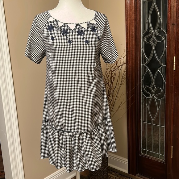 Entro drop waist gingham dress szS - Picture 2 of 12